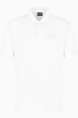 EA7 Gold Label short-sleeved viscose-jersey polo shirt