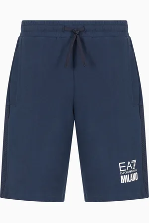 EA7 Logo Series cotton-blend interlock boardshorts
