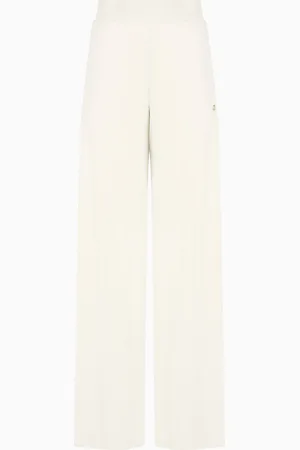 EA7 Core Lady stretch-cotton wide-leg trousers