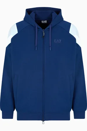 EA7 7 Lines hooded cotton sweatshirt