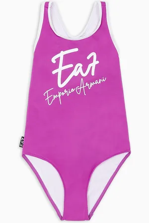EA7 Girl one-piece swimsuit with oversized logo