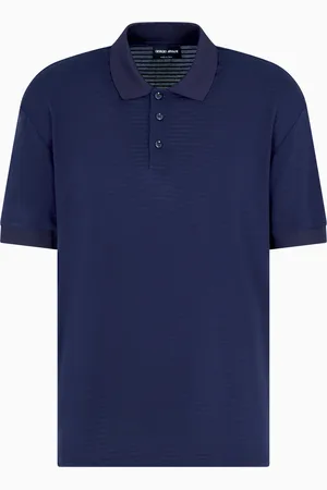 Giorgio Armani Embroidered viscose polo shirt