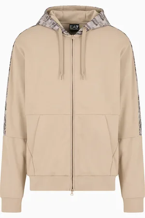 EA7 Cotton-blend hooded Logo Series sweatshirt