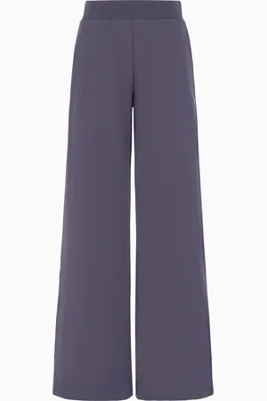 EA7 Core Lady stretch-cotton wide-leg trousers