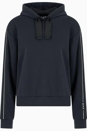 EA7 Logo Series stretch modal hooded sweatshirt