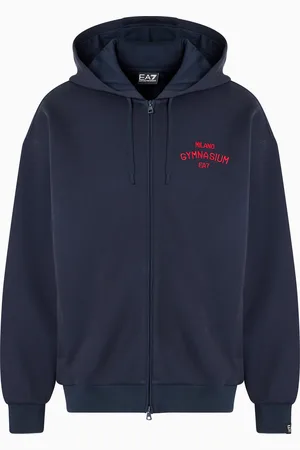 EA7 Club House stretch-cotton interlock zip-up sweatshirt