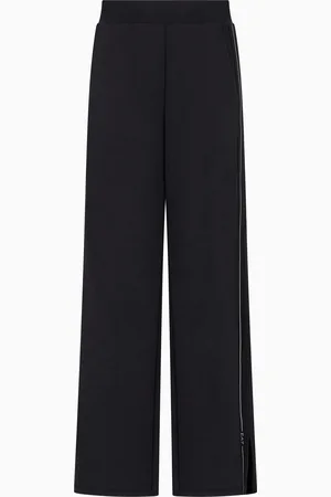 EA7 Logo Series stretch modal-blend wide trousers