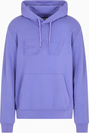 EA7 Logo Series organic-cotton hooded sweatshirt