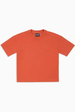 EA7 Logo Series Boy cotton crew-neck T-shirt