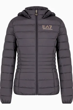EA7 Core Lady recycled technical fabric padded hooded jacket