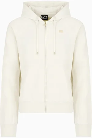 EA7 Stretch-cotton hooded Core Lady sweatshirt