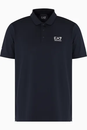EA7 Tennis Pro two-tone polo shirt in VENTUS7 technical fabric