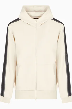 EA7 Logo Series hooded cotton-jersey sweatshirt