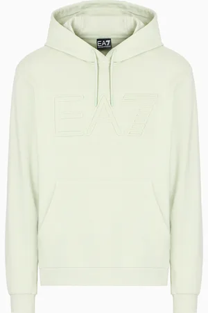 EA7 Logo Series organic-cotton hooded sweatshirt