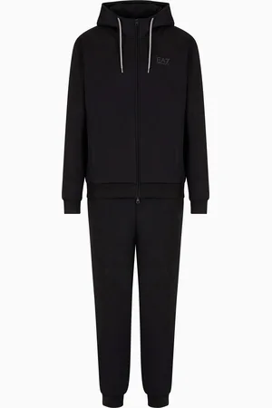 EA7 Visibility cotton-blend jersey-fleece tracksuit