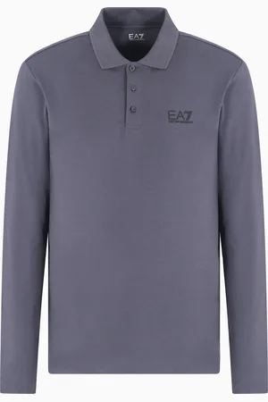 EA7 Core Identity stretch-cotton, long-sleeved polo shirt