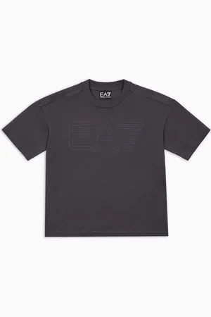 EA7 Logo Series Boy cotton crew-neck T-shirt