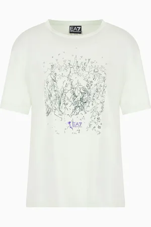 EA7 Logo Series pure cotton jersey crew-neck T-shirt