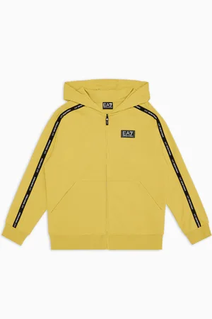 EA7 Logo Series Boy hooded cotton sweatshirt
