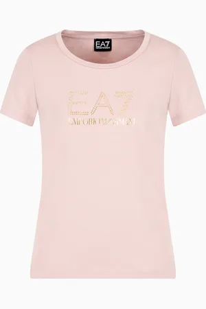 EA7 Evolution stretch cotton and modal blend T-shirt with oversized logo