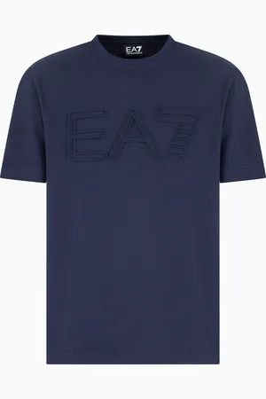 EA7 Logo Series short-sleeved organic cotton jersey T-shirt