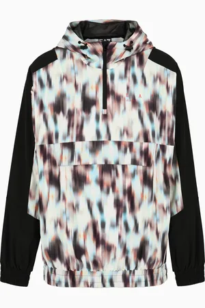 EA7 Graphic Series stretch technical fabric hooded jacket