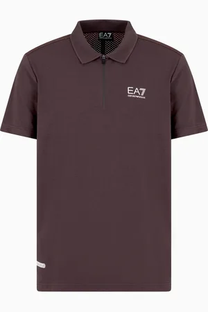 EA7 Dynamic Athlete polo shirt in Natural VENTUS7 technical fabric
