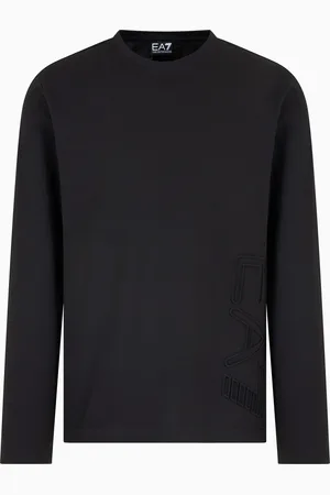 EA7 Logo Series organic-cotton jersey long-sleeved T-shirt