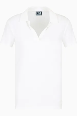 EA7 Costa Smeralda stretch viscose jersey polo-neckline T-shirt