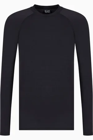 EA7 Lycra long-sleeved crew-neck T-shirt