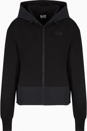 EA7 Contemporary Sport stretch cotton and modal blend hooded sweatshirt