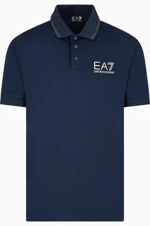 EA7 Gold Label short-sleeved viscose-jersey polo shirt
