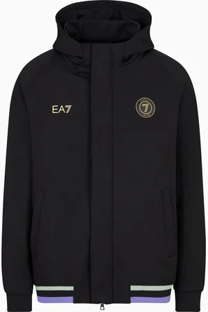 EA7 Soccer stretch twill hooded sweatshirt