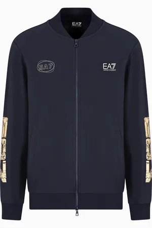 EA7 Graphic Series cotton zip-up sweatshirt