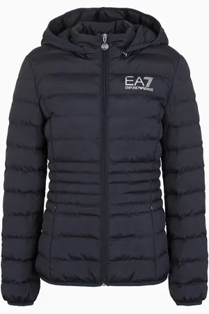 EA7 Core Lady recycled technical fabric padded hooded jacket