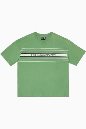 EA7 Logo Series Boy cotton crew-neck T-shirt