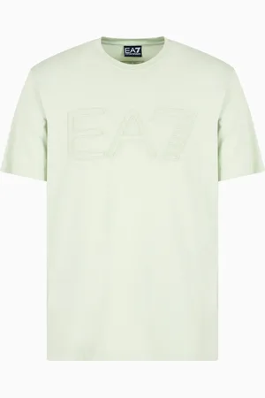 EA7 Logo Series short-sleeved organic cotton jersey T-shirt