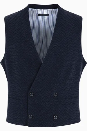 Giorgio Armani Double-breasted waistcoat in virgin wool and silk