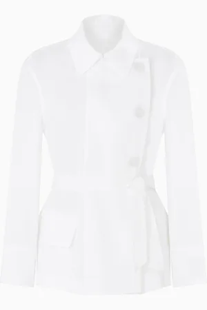 Emporio Armani Pure linen shirt jacket with panel