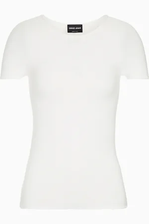 Giorgio Armani Links-stitch viscose short-sleeved jumper
