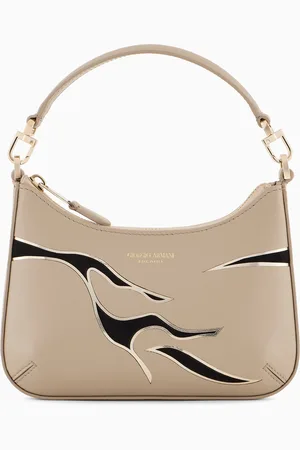Giorgio Armani La Prima mini leather handbag with animal-print detail