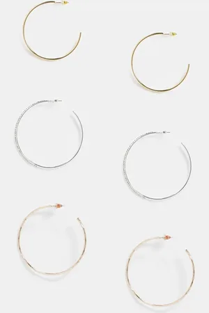 River Island 3 hoop earring pack in rose