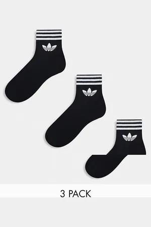 adidas Adicolor Trefoil 3 pack ankle socks in