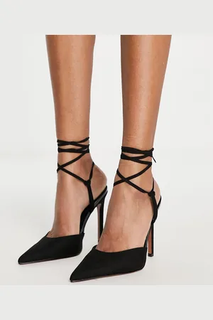 ASOS Prize tie leg high heeled shoes in