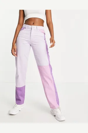 JJXX Colour block straight leg jeans in