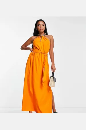 River Island Chunky chain halter midi dress in