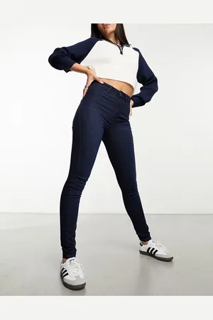 Noisy May Callie high waist skinny jeans in dark