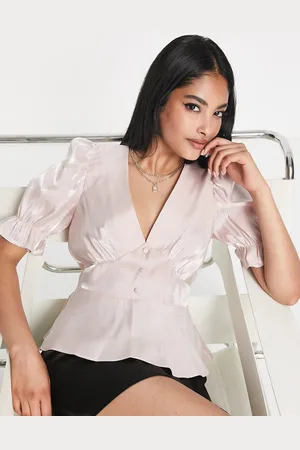 River Island Peplum satin top in