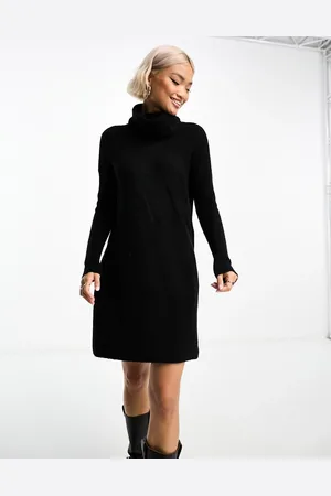 ONLY Roll neck knitted mini jumper dress in