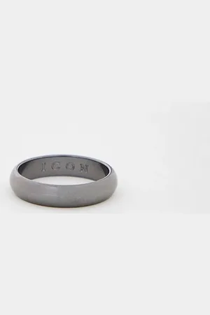 Icon Brand Band ring in gunmetal